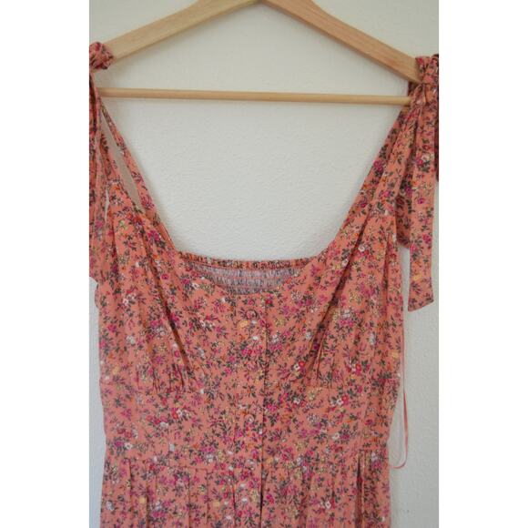 J Crew Floral Smocked Back Tie Shoulder Midi Dress Floral Size 4 - Picture 3 of 8